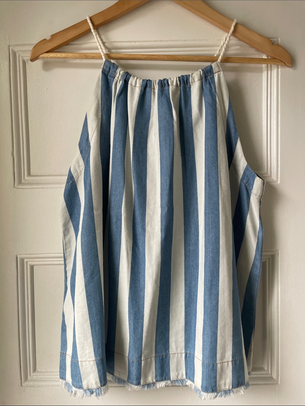 Anthropologie Blue and White Striped Tank Top